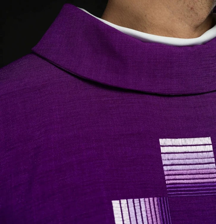 Purple Chasuble with embroidered crosses - Variant III - gallery view 5