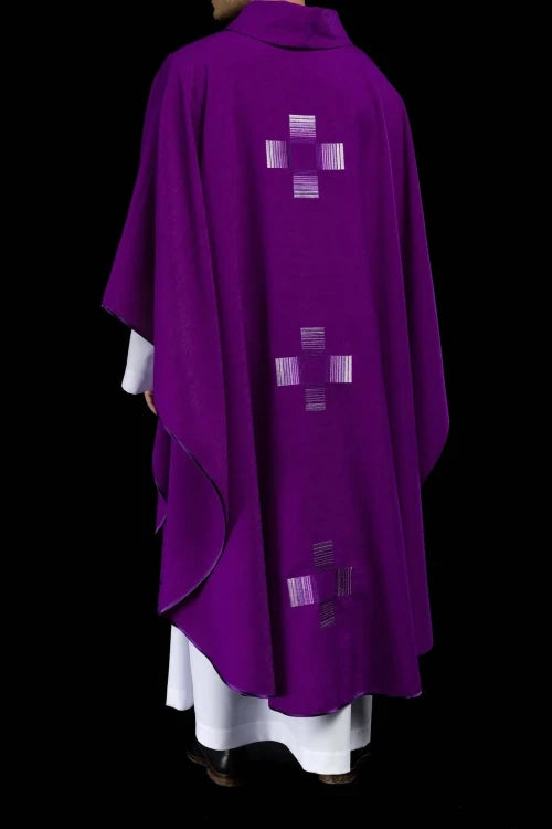 Purple Chasuble with embroidered crosses - Variant III - gallery view 8