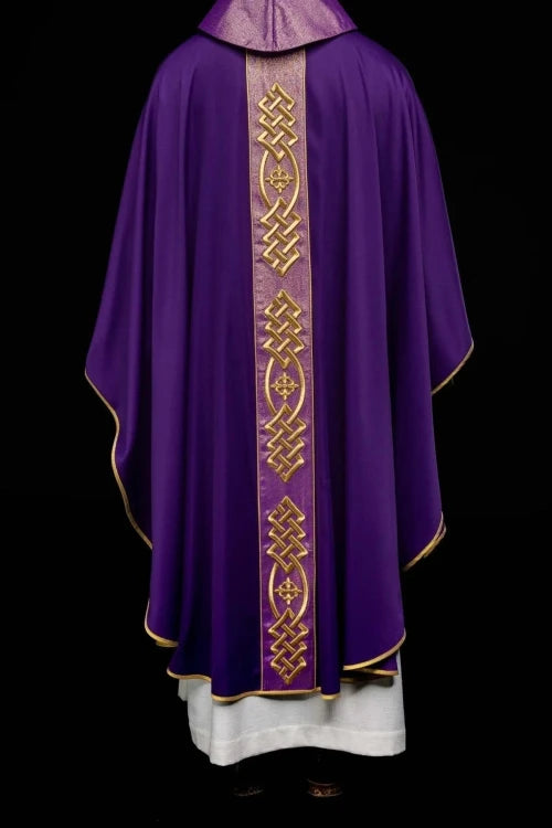 Purple Chasuble with embroidered decorative band - Variant I - gallery view 9