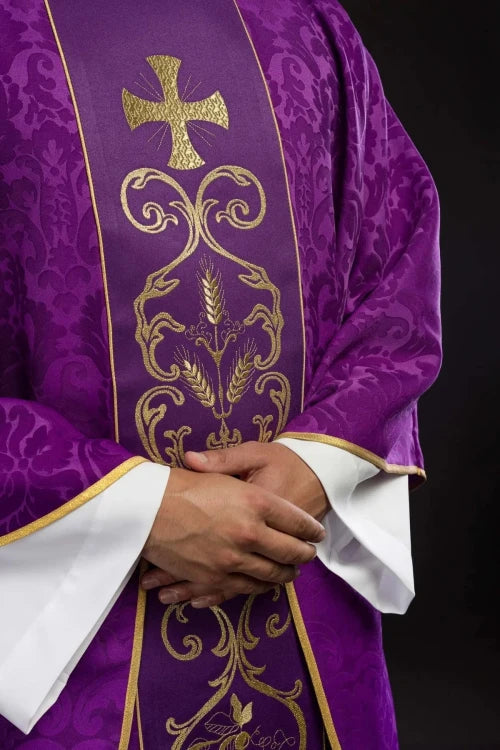 Purple Chasuble with embroidered decorative band - Variant II - gallery view 3