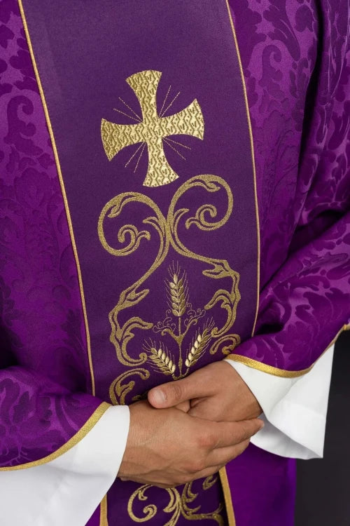 Purple Chasuble with embroidered decorative band - Variant II - gallery view 4