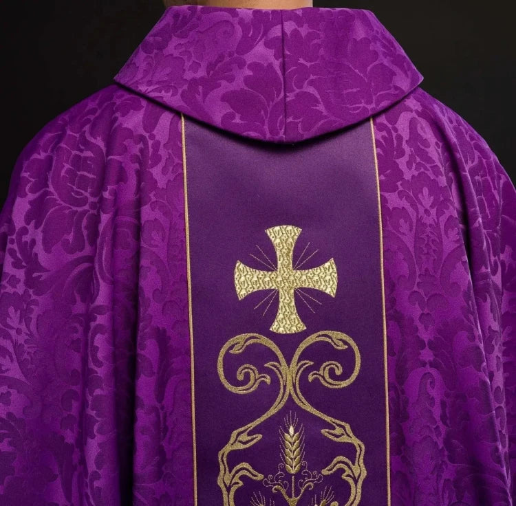 Purple Chasuble with embroidered decorative band - Variant II - gallery view 6