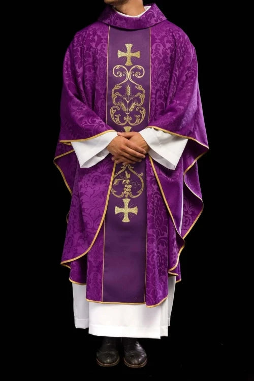 Purple Chasuble with embroidered decorative band - Variant II - gallery view 8