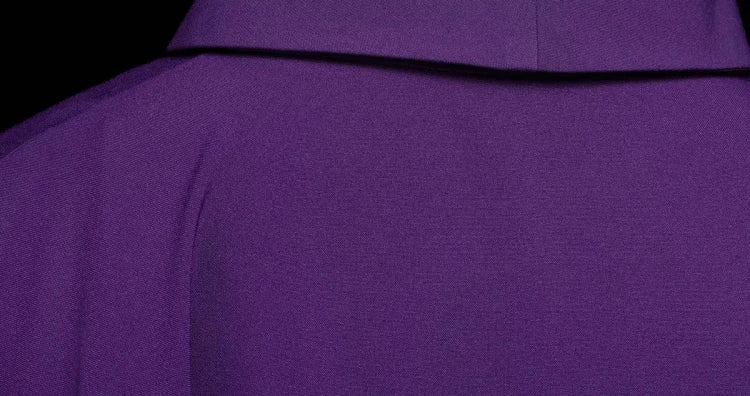 Purple Chasuble with embroidered IHS cross - gallery view 5