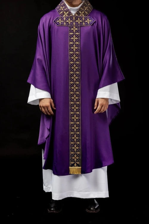Purple Chasuble with embroidery with 500 decorative stones - Variant I - gallery view 2