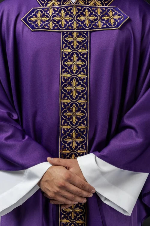 Purple Chasuble with embroidery with 500 decorative stones - Variant I - gallery view 4