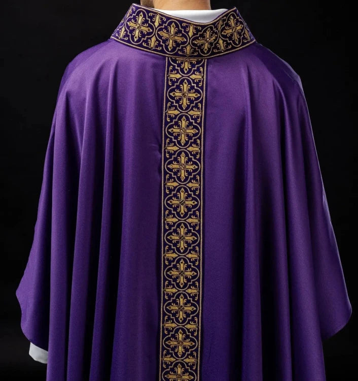 Purple Chasuble with embroidery with 500 decorative stones - Variant I - gallery view 6