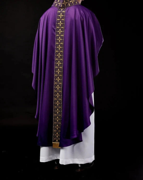 Purple Chasuble with embroidery with 500 decorative stones - Variant I - gallery view 7