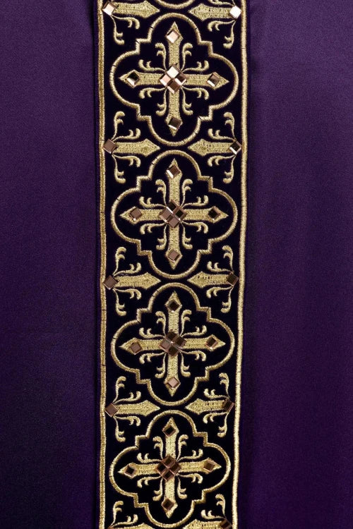 Purple Chasuble with embroidery with 500 decorative stones - Variant II - gallery view 4