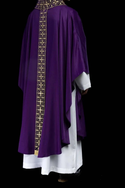 Purple Chasuble with embroidery with 500 decorative stones - Variant II - gallery view 8