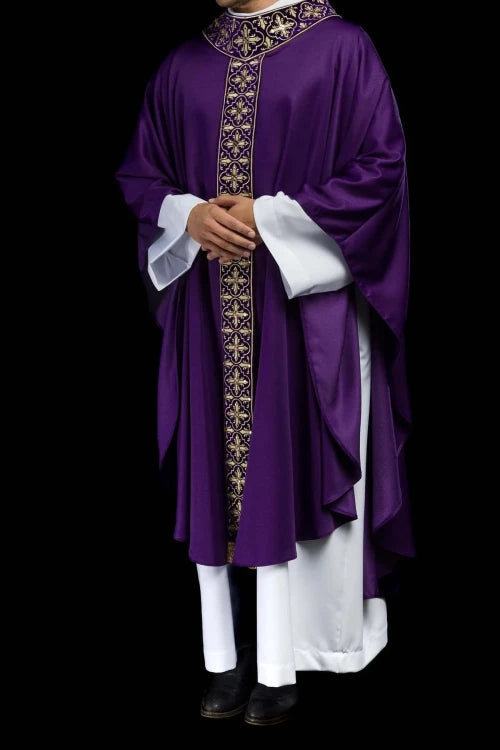 Purple Chasuble with embroidery with 500 decorative stones - Variant II - gallery view 9