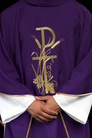 Purple Chasuble with gold cross embroidery - Variant I - gallery view 1