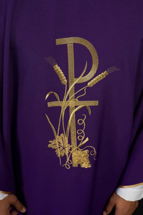 Purple Chasuble with gold cross embroidery - Variant I - gallery view 3