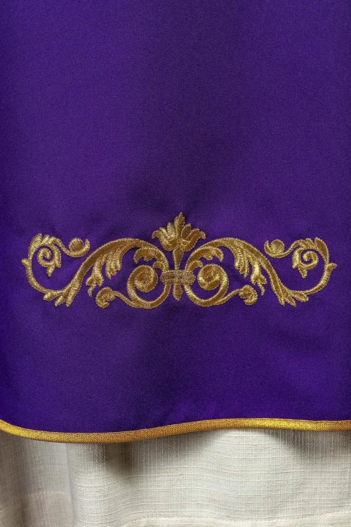Purple Chasuble with gold IHS embroidery - Variant II - gallery view 7