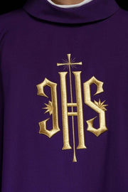 Purple Chasuble with gold IHS embroidery - Variant IV - gallery view 1