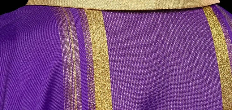 Purple Chasuble with gold IHS embroidery - Variant V - gallery view 6