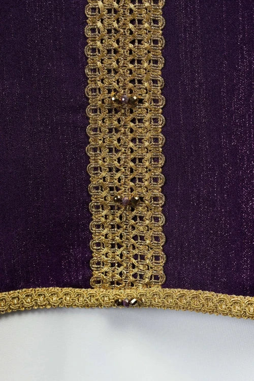Purple Chasuble with hand decoration with natural stones - Variant I - gallery view 6