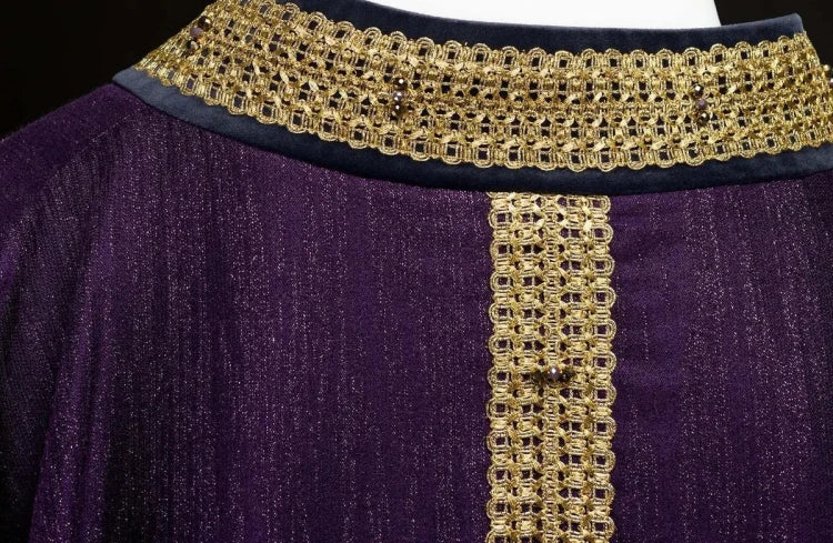 Purple Chasuble with hand decoration with natural stones - Variant I - gallery view 10