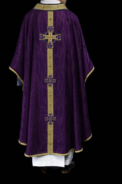 Purple Chasuble with hand decoration with natural stones - Variant I - gallery view 13