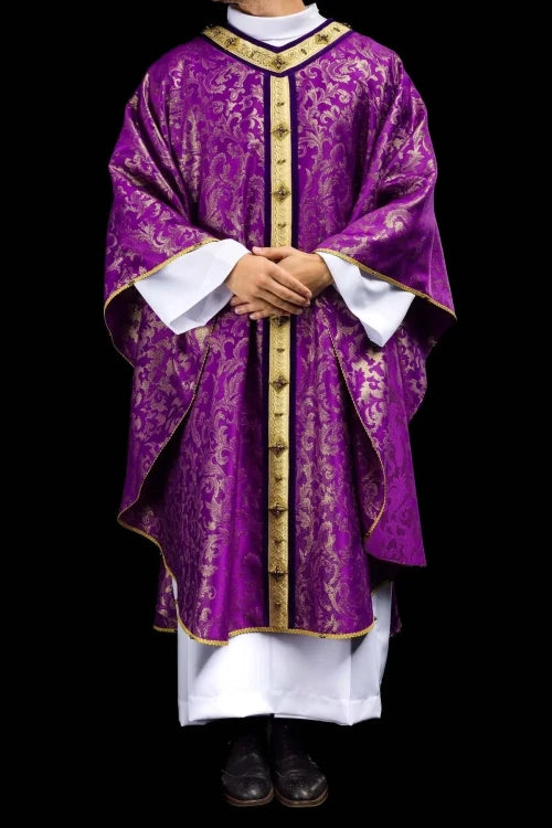 Purple Chasuble with hand decoration with natural stones - Variant II - gallery view 2