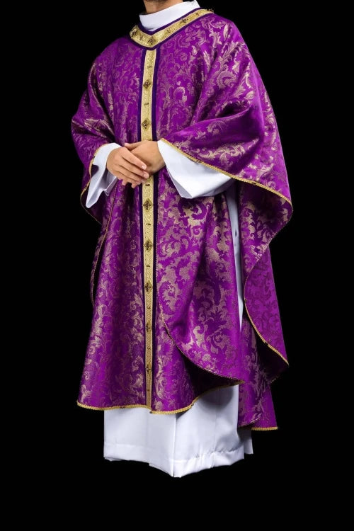 Purple Chasuble with hand decoration with natural stones - Variant II - gallery view 12