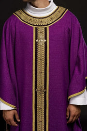 Purple Chasuble with hand decoration with natural stones - Variant III - gallery view 1
