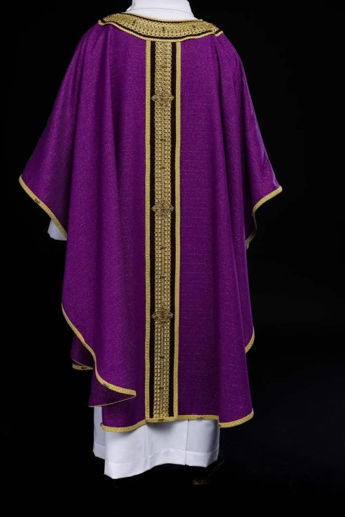 Purple Chasuble with hand decoration with natural stones - Variant III - gallery view 12