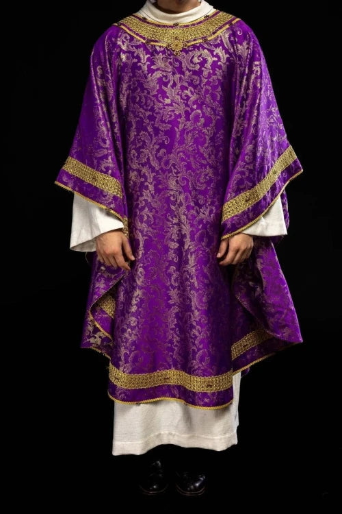 Purple Chasuble with hand decoration with natural stones - Variant IV - gallery view 2