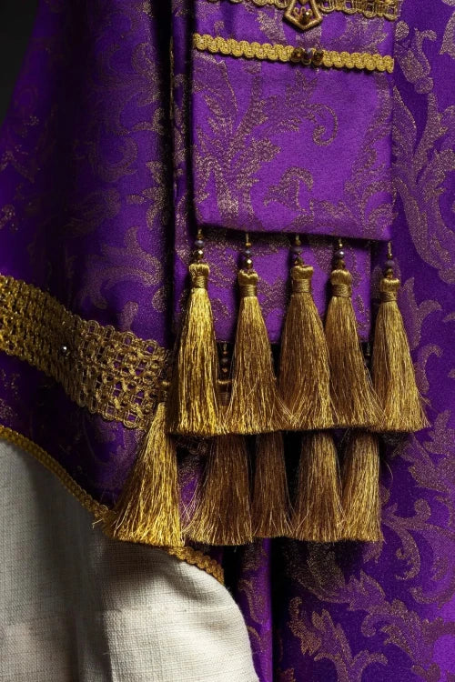 Purple Chasuble with hand decoration with natural stones - Variant IV - gallery view 9