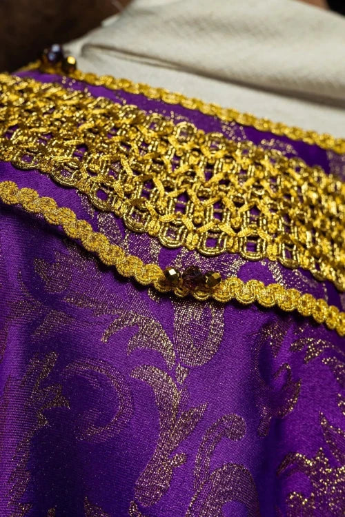 Purple Chasuble with hand decoration with natural stones - Variant IV - gallery view 12