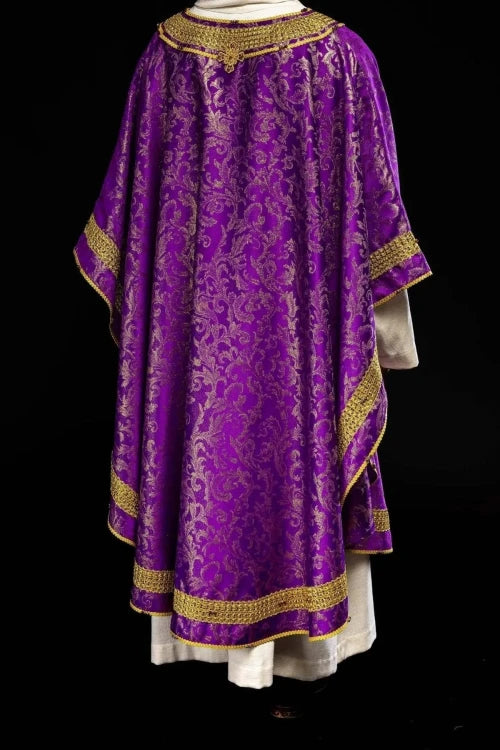 Purple Chasuble with hand decoration with natural stones - Variant IV - gallery view 14