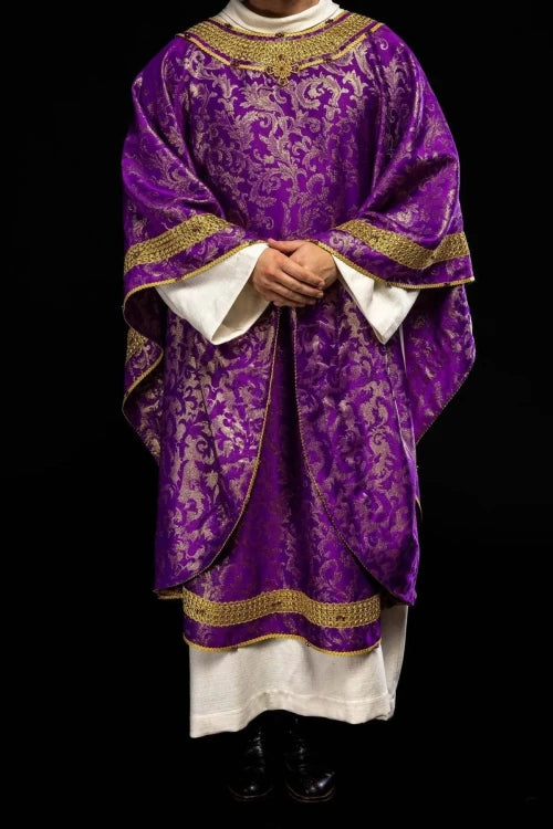 Purple Chasuble with hand decoration with natural stones - Variant IV - gallery view 15
