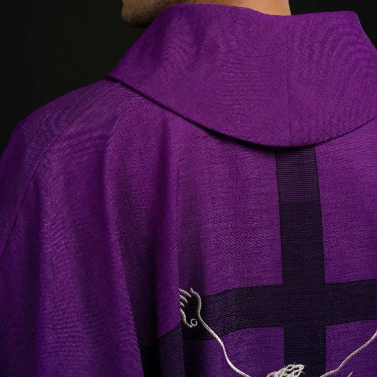 Purple Chasuble with image of the crucified Jesus - gallery view 4