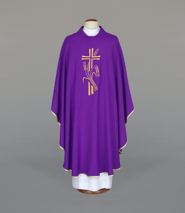 Purple Chasuble with liturgical embroidery - Variant III - gallery view 1