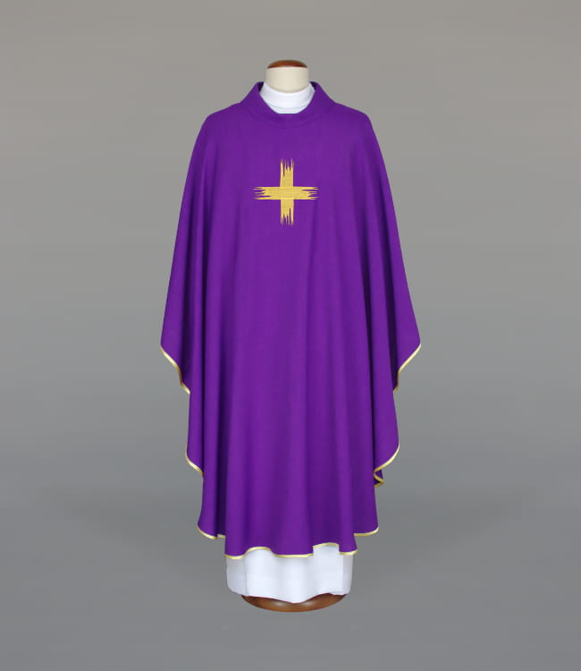 Purple Chasuble with liturgical embroidery - Variant IV - gallery view 1