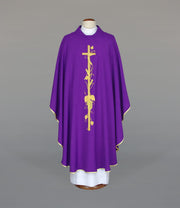 Purple Chasuble with liturgical embroidery - Variant V - gallery view 1