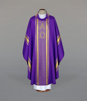 Purple Chasuble with liturgical embroidery - Variant VI - gallery view 1