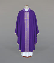 Purple Chasuble with modern embroidery on a decorative panel - Variant II - gallery view 1