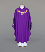 Purple Chasuble with modern liturgical embroidery - gallery view 1