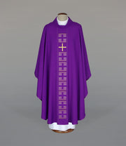 Purple Chasuble with modern liturgical embroidery - Variant III - gallery view 1