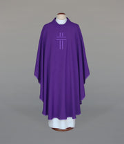 Purple Chasuble with modern liturgical embroidery - Variant IV - gallery view 1