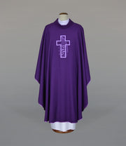 Purple Chasuble with modern liturgical embroidery - Variant VI - gallery view 1