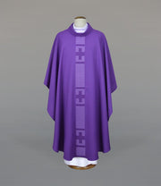 Purple Chasuble with modern liturgical embroidery - Variant VII - gallery view 1