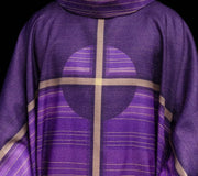 Purple Chasuble with printed cross motif - gallery view 1
