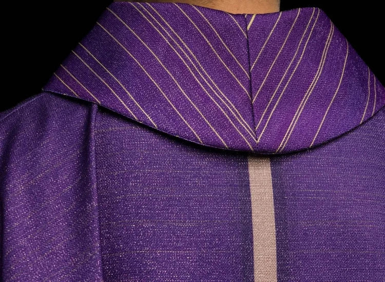 Purple Chasuble with printed cross motif - gallery view 4