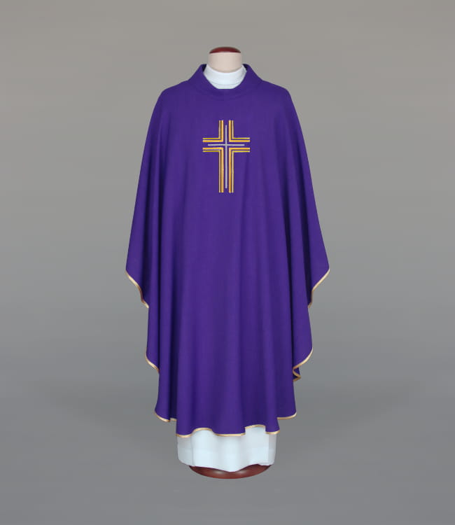 Purple Chasuble with raised modern embroidery - Variant II - gallery view 1