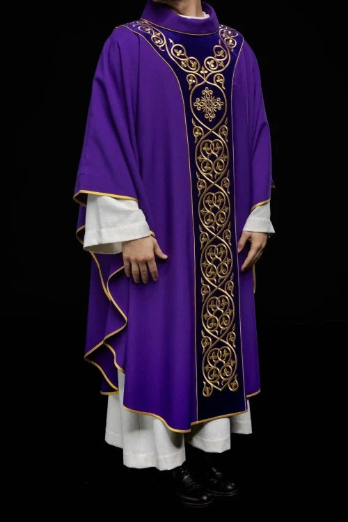 Purple Chasuble with rich embroidery on a velvet panel - Variant I - gallery view 2