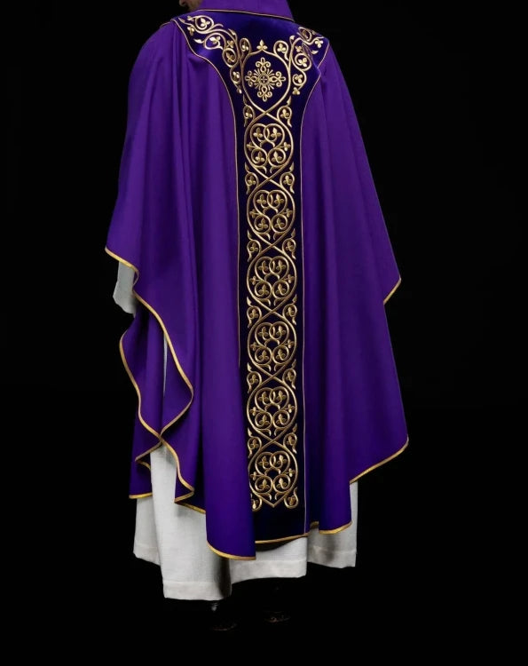 Purple Chasuble with rich embroidery on a velvet panel - Variant I - gallery view 9