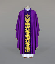 Purple Chasuble with rich embroidery on a velvet panel - Variant II - gallery view 1