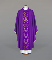 Purple Chasuble with rich liturgical embroidery - Variant II - gallery view 1